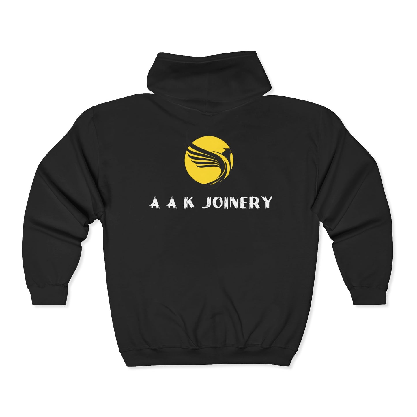 A A K JOINERY Cozy Unisex Zip Hoodie – Customizable Graphic Sweatshirt