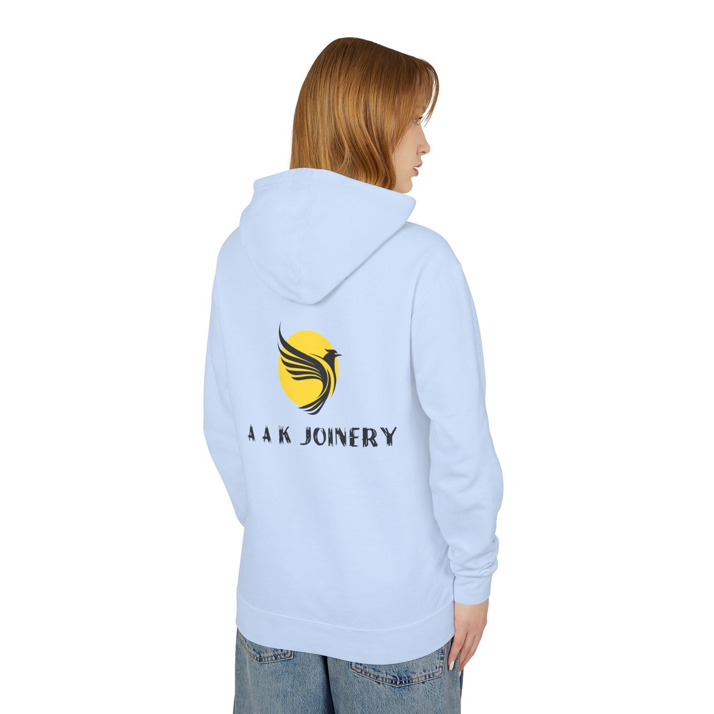 A A K JOINERY Lightweight Hooded Sweatshirt with Custom Logo – Cozy Unisex Apparel