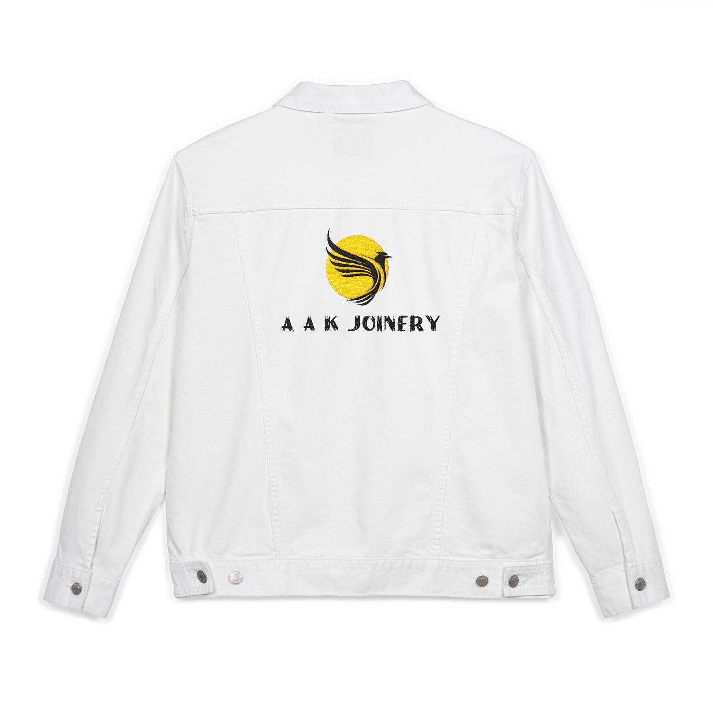 A A K JOINERY Unisex Embroidered Denim Jacket – Custom Design Streetwear, Unique Trendy Casual Fashion