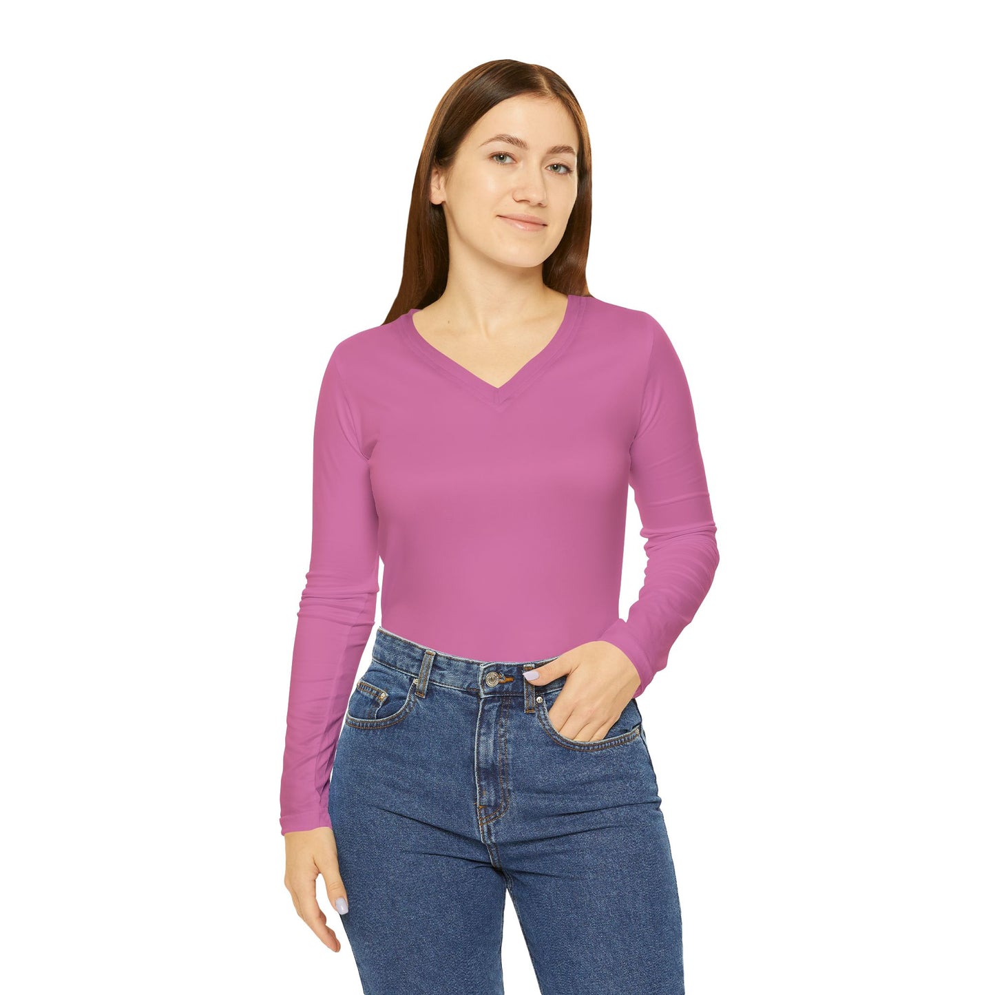 Women's Long Sleeve V-neck Shirt - Stylish Casual Top By A A K JOINERY